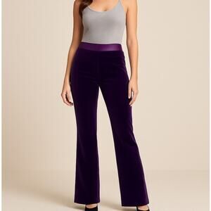Marciano Guess Purple Velvet Flare Pants SZ 2 Satin Holidays Witchy WhimsiGoth